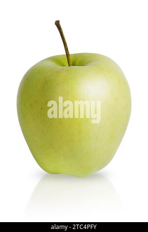 Apple sur un fond blanc isoler. Pomme verte avec ombre et reflet. Banque D'Images