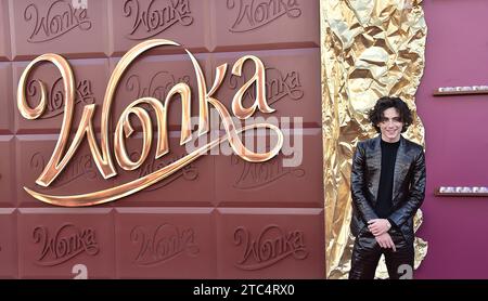 Westwood, États-Unis. 10 décembre 2023. Timothee Chalamet arrive à la première nationale « Wonka » tenue au Regency Village Theatre le 10 décembre 2023 à Westwood, en Californie. © Lisa OConnor/AFF-USA.com crédit : AFF/Alamy Live News Banque D'Images