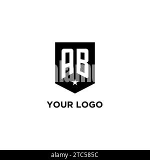 Logo initial monogramme AB avec bouclier géométrique et idées de style de conception d'icône d'étoile Illustration de Vecteur