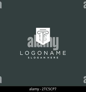 Monogramme LG avec pilier et logo de bouclier, logo de luxe et élégant pour graphique vectoriel de cabinet juridique Illustration de Vecteur