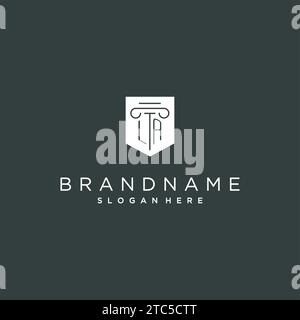 Monogramme DE LA avec conception de logo de pilier et de bouclier, logo de luxe et élégant pour graphique vectoriel de cabinet juridique Illustration de Vecteur