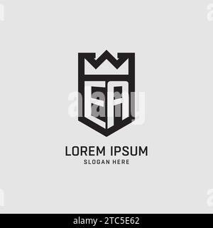 Forme initiale de bouclier de logo EA, graphique vectoriel de conception de logo eSport créatif Illustration de Vecteur