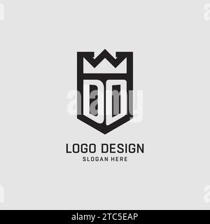 Forme initiale de bouclier de logo DO, graphique vectoriel de conception de logo eSport créatif Illustration de Vecteur