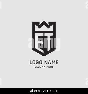 Forme initiale de bouclier de logo et, graphique vectoriel de conception de logo eSport créatif Illustration de Vecteur