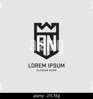 Apposez vos initiales SUR UNE forme de bouclier de logo, un graphique vectoriel de conception de logo eSport créatif Illustration de Vecteur