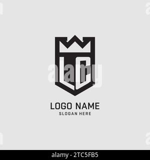 Forme initiale de bouclier de logo LC, graphique vectoriel de conception de logo eSport créatif Illustration de Vecteur