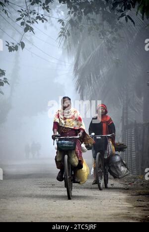 Guwahati, Guwahati, Inde. 10 décembre 2023. Wowen en route pour un marché hebdomadaire au village d'Uttar Para Para dans le district de Baksa en Assam Inde le dimanche 10 décembre 2023 (image de crédit : © Dasarath Deka/ZUMA Press Wire) USAGE ÉDITORIAL SEULEMENT! Non destiné à UN USAGE commercial ! Banque D'Images