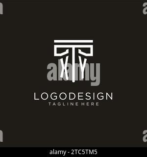 Logo initial XY avec conception de style de pilier géométrique, conception de logo de cabinet d'avocats moderne créatif Illustration de Vecteur
