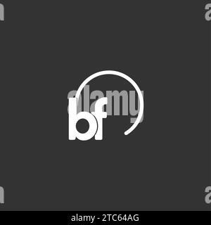 Logo initial BF avec graphique vectoriel circulaire arrondi Illustration de Vecteur