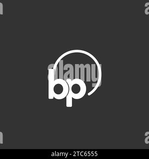 Logo initial BP avec graphique vectoriel circulaire arrondi Illustration de Vecteur