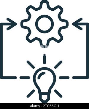 Icône d'implémentation. Panneau simple monochrome issu de la collection Operation Management. Icône de mise en œuvre pour logo, modèles, conception web et infographies Illustration de Vecteur