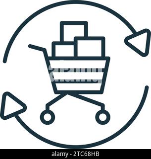 Icône de rotation. Panneau simple monochrome issu de la collection Operation Management. Icône de rotation pour le logo, les modèles, la conception Web et les infographies. Illustration de Vecteur