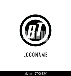 Ligne circulaire concentrique initiale du logo BT, graphique vectoriel de style logo monogramme propre et simple Illustration de Vecteur