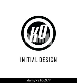 Ligne circulaire concentrique initiale du logo KQ, graphique vectoriel de style logo monogramme propre et simple Illustration de Vecteur