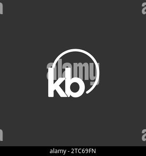 Logo initial KB avec graphique vectoriel de cercle arrondi Illustration de Vecteur