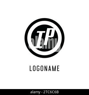 Ligne circulaire concentrique initiale du logo IP, graphique vectoriel de style logo monogramme propre et simple Illustration de Vecteur