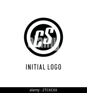 Ligne circulaire concentrique initiale du logo CS, graphique vectoriel de style logo monogramme propre et simple Illustration de Vecteur