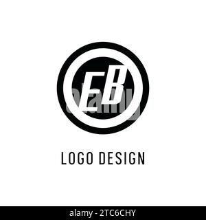 Ligne circulaire concentrique initiale du logo EB, graphique vectoriel de style logo monogramme propre et simple Illustration de Vecteur