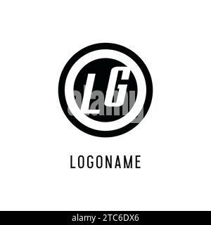 Ligne circulaire concentrique initiale du logo LG, graphique vectoriel de style logo monogramme propre et simple Illustration de Vecteur