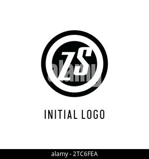 Ligne circulaire concentrique initiale du logo ZS, graphique vectoriel de style logo monogramme propre et simple Illustration de Vecteur