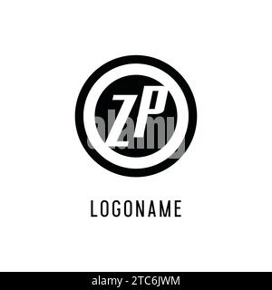 Ligne circulaire concentrique initiale du logo ZP, graphique vectoriel de style logo monogramme propre et simple Illustration de Vecteur