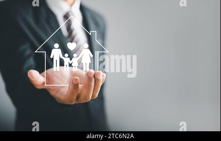 L'assurance-vie de famille Banque D'Images