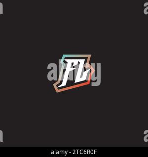 Combinaison de lettres FL logo cool esport initial et idées de gradation de couleur cool Illustration de Vecteur