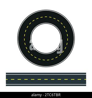 Vecteur de marquage de route de cercle de route asphalte de cercle de route d'autoroute. Illustration de Vecteur