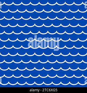 Motif de vague d'eau. Texture vectorielle sans couture des vagues de l'océan. Imprimé vagues de mer mode. Illustration de Vecteur