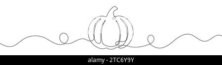 Dessin au trait continu de citrouille. Un arrière-plan de dessin au trait. Illustration vectorielle. Ligne continue de citrouille. Illustration de Vecteur