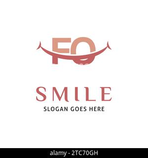 Lettre initiale FO Smile Icon Vector logo modèle Illustration Design Illustration de Vecteur