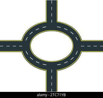Vecteur de marquage de route de cercle de route asphalte de cercle de route d'autoroute. Illustration de Vecteur