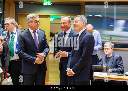 Bruxelles, Belgique. 07 décembre 2023. © Nicolas Landemard/le Pictorium/MAXPPP - Bruxelles 07/12/2023 les ministères de Finances Européens se réunifient ce jour dans le cadre de l'Eurogroupe. Crédit : MAXPPP/Alamy Live News Banque D'Images