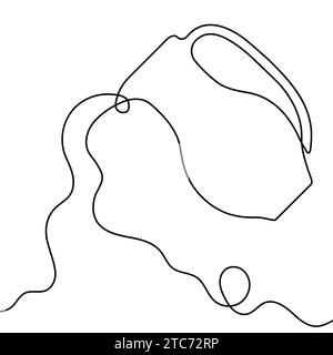 Dessin continu de carafe. Un arrière-plan de dessin au trait. Illustration vectorielle. Icône de décanteur à ligne unique. Illustration de Vecteur