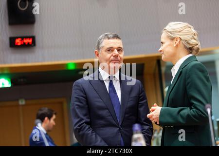 Bruxelles, Belgique. 07 décembre 2023. © Nicolas Landemard/le Pictorium/MAXPPP - Bruxelles 07/12/2023 les ministères de Finances Européens se réunifient ce jour dans le cadre de l'Eurogroupe. Crédit : MAXPPP/Alamy Live News Banque D'Images