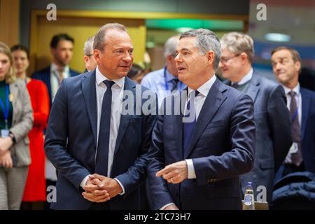 Bruxelles, Belgique. 07 décembre 2023. © Nicolas Landemard/le Pictorium/MAXPPP - Bruxelles 07/12/2023 les ministères de Finances Européens se réunifient ce jour dans le cadre de l'Eurogroupe. Crédit : MAXPPP/Alamy Live News Banque D'Images