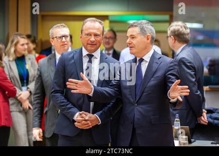 Bruxelles, Belgique. 07 décembre 2023. © Nicolas Landemard/le Pictorium/MAXPPP - Bruxelles 07/12/2023 les ministères de Finances Européens se réunifient ce jour dans le cadre de l'Eurogroupe. Crédit : MAXPPP/Alamy Live News Banque D'Images