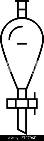 ampoule à décanter pour verrerie de laboratoire, illustration vectorielle d'une ligne d'icônes Illustration de Vecteur