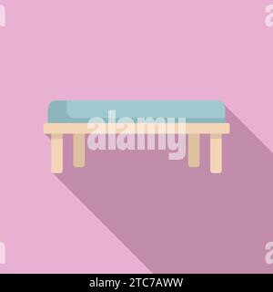 Vecteur plat icône de banc extérieur souple. Vue de l'intérieur du dessus. Mobilier d'extérieur pour la maison Illustration de Vecteur