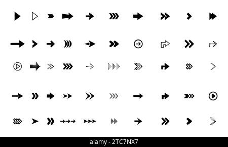 50 jeu d'icônes de flèche vectorielle de balayage vers le haut Illustration de Vecteur