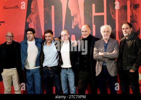 ROME, ITALIE - DÉCEMBRE 11 : Gianmarco Franchini, Pierfrancesco Favino, Adriano Giannini, réalisateur Stefano Sollima, Toni Servillo, Valerio Mastandrea Banque D'Images