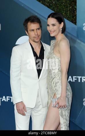 Sam Rockwell et Leslie Bibb lors de la 26e cérémonie annuelle des Screen Actors Guild Awards qui s'est tenue au Shrine Auditorium de Los Angeles, aux États-Unis, le 19 janvier 2020 Banque D'Images