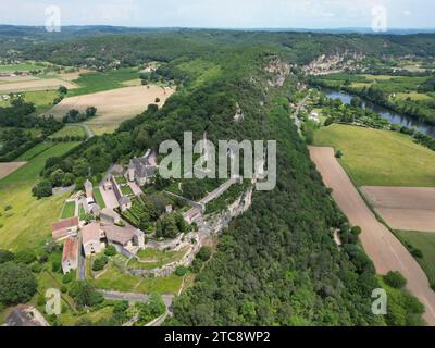 Jardins de Marqueyssac Dordogne France Haut angle Drone , aérien , vue aérienne Banque D'Images