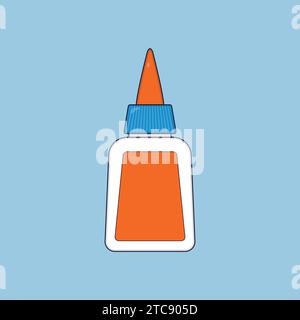 Icône de colle liquide plate Illustration Vector Bond School Office Illustration de Vecteur