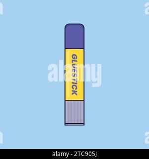 Bâton de colle plat icône Vector Illustration Bureau de l'école Illustration de Vecteur