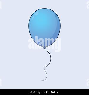 Anniversaire Blue Balloon Illustration icône Vector Party Balloon Icon Celebration Illustration de Vecteur