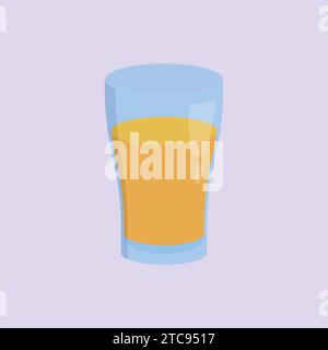 Verre frais de jus d'orange Illustration Vector Orange Juice Glass icône Illustration de Vecteur