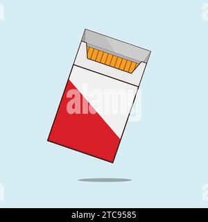 Boîte à cigarettes plate Vector illustration icône vecteur de boîte à fumer Illustration de Vecteur