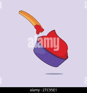 Sauce ketchup avec French Fry Illustration icône Vector Tomato ketchup vecteur Illustration de Vecteur