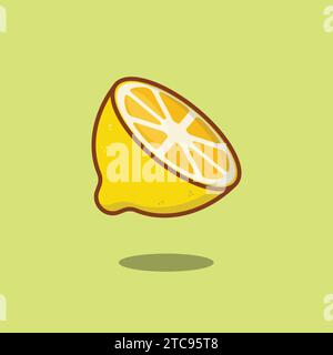 Icône Fresh Half Cut Lemon Illustration Vector Illustration de Vecteur